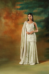 Pista Embroidered Georgette Shirt Sharara